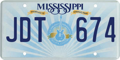 MS license plate JDT674