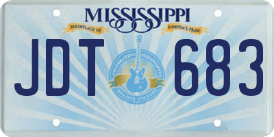 MS license plate JDT683