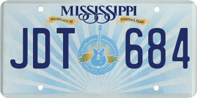MS license plate JDT684