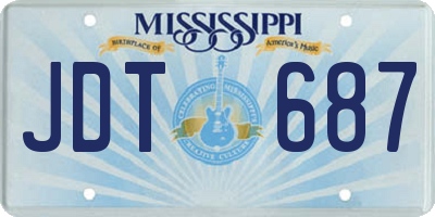 MS license plate JDT687