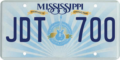MS license plate JDT700