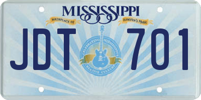 MS license plate JDT701