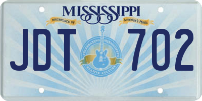 MS license plate JDT702
