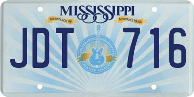 MS license plate JDT716