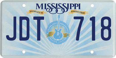MS license plate JDT718