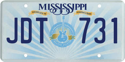 MS license plate JDT731