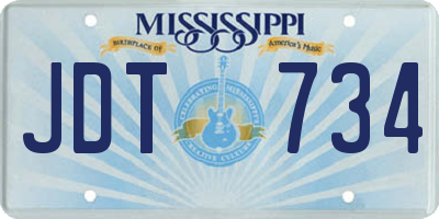 MS license plate JDT734