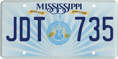 MS license plate JDT735