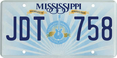 MS license plate JDT758