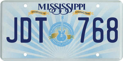 MS license plate JDT768