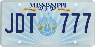 MS license plate JDT777