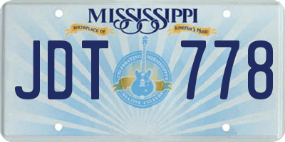 MS license plate JDT778