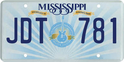 MS license plate JDT781