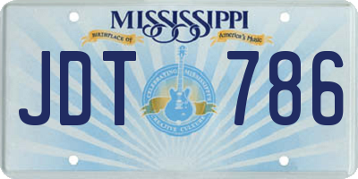 MS license plate JDT786