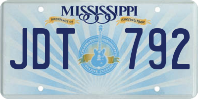 MS license plate JDT792