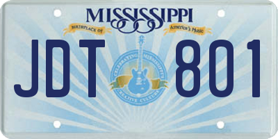 MS license plate JDT801