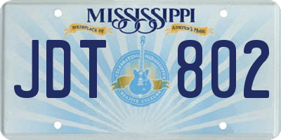 MS license plate JDT802