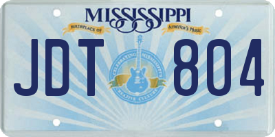 MS license plate JDT804