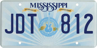 MS license plate JDT812