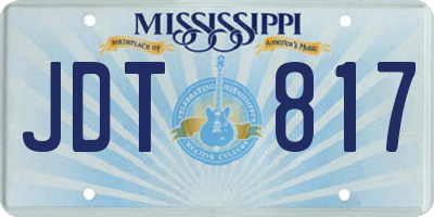 MS license plate JDT817