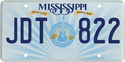 MS license plate JDT822