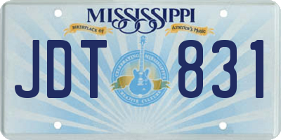 MS license plate JDT831