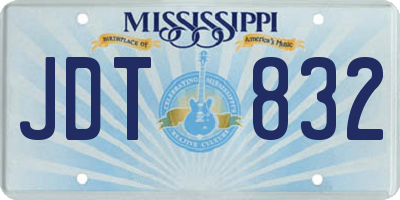 MS license plate JDT832