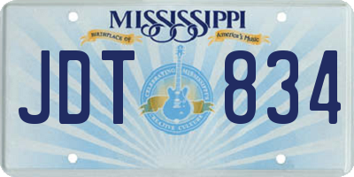 MS license plate JDT834