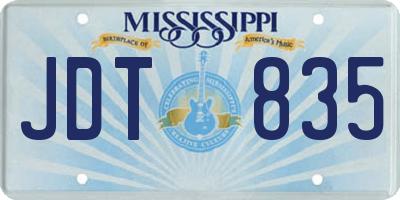 MS license plate JDT835