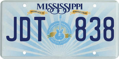 MS license plate JDT838