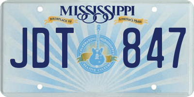 MS license plate JDT847