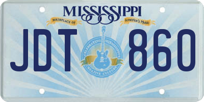 MS license plate JDT860