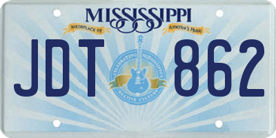 MS license plate JDT862
