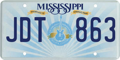 MS license plate JDT863