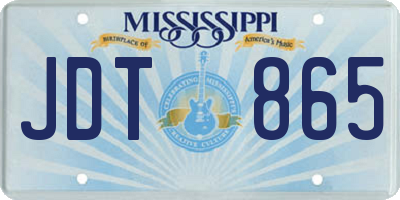 MS license plate JDT865