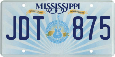 MS license plate JDT875