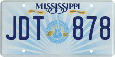 MS license plate JDT878