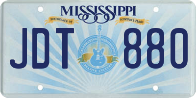 MS license plate JDT880
