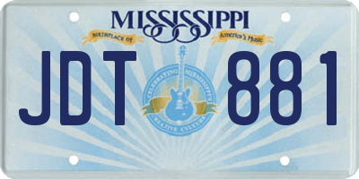 MS license plate JDT881