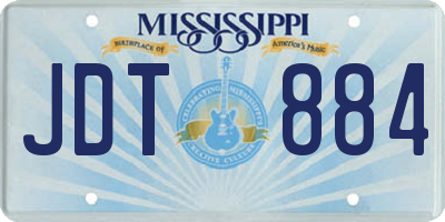MS license plate JDT884