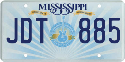 MS license plate JDT885