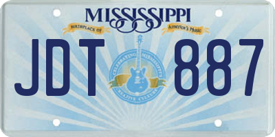 MS license plate JDT887