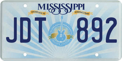 MS license plate JDT892