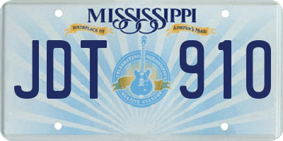 MS license plate JDT910