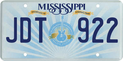 MS license plate JDT922