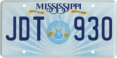 MS license plate JDT930