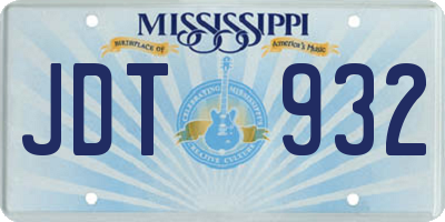 MS license plate JDT932