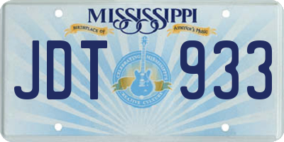 MS license plate JDT933