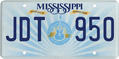 MS license plate JDT950