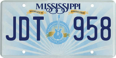 MS license plate JDT958